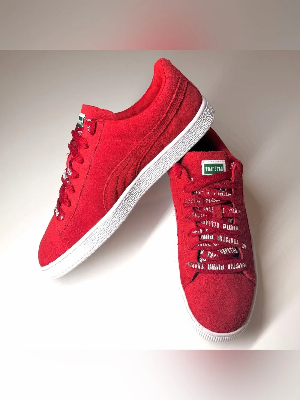 Puma Men’s Trapstar Suede Sneakers in Vibrant Red Size- 11.5